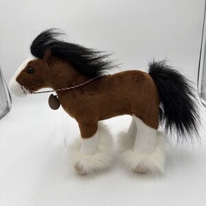 Breyer Plush Brown White Draft Horse Stuffed Animal Fluffy Hooves Black Mane